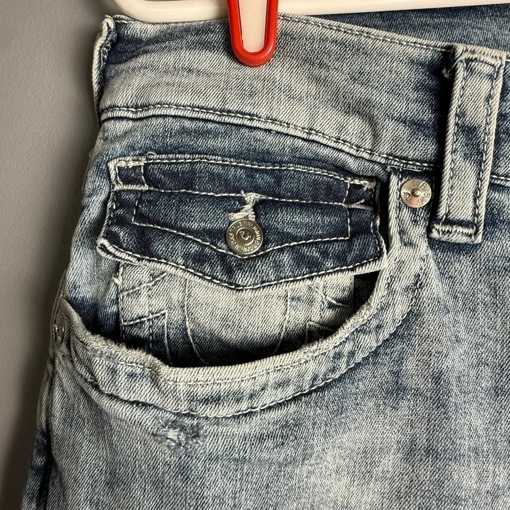 True Religion Distressed Geno Relaxed Slim Jeans Mens Sz 34